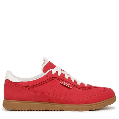 Effortless Red Salsa Women's Casual Sneakers with Gum Sole