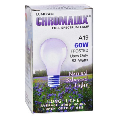 Lumiram Chromalux Full Spectrum Lamp Light Bulb 60W Frosted - 1 ct