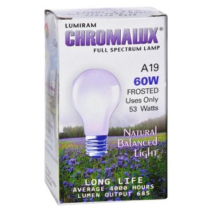 Lumiram Chromalux Full Spectrum Lamp Light Bulb 60W Frosted - 1 ct - 1 of 4