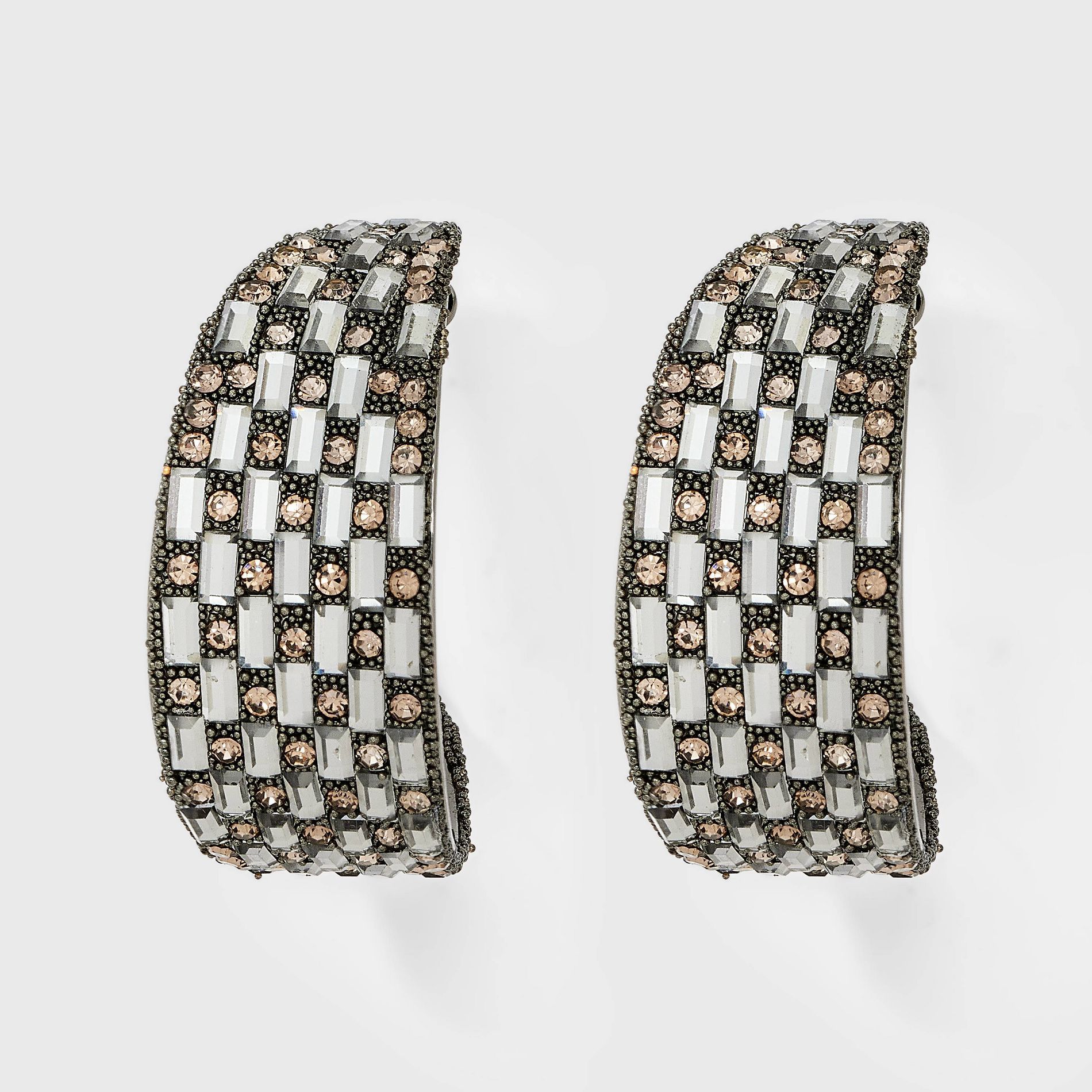 Geo Texture Drop Earrings - A New Day™ Black Diamond/Hematite