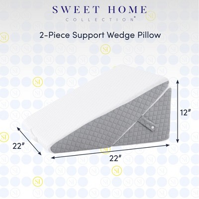 Gray and White Memory Foam Wedge Pillow Set