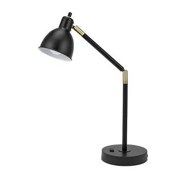 20.75" Adjustable Metal Desk Lamp with Accents Black - Cresswell Lighting