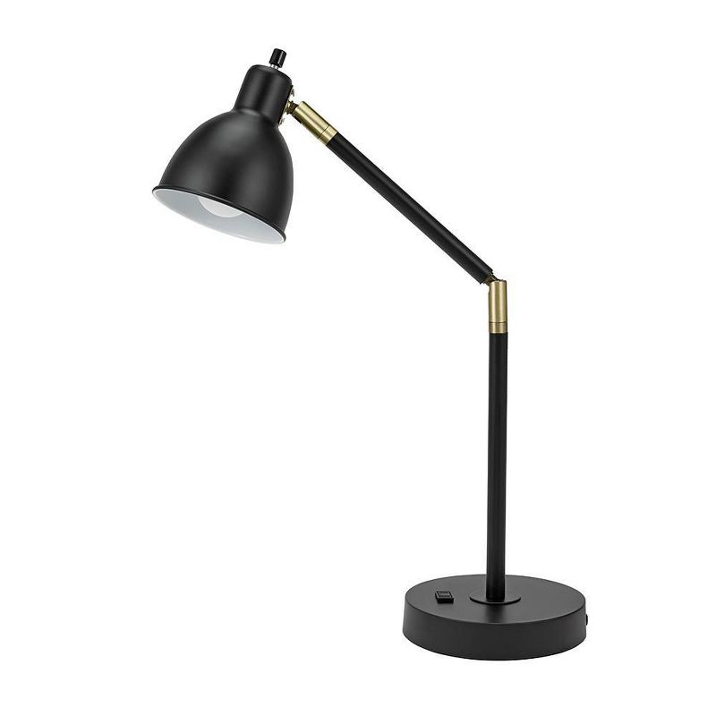 20.75&#34; Adjustable Metal Desk Lamp with Accents Black - Cresswell Lighting, 1 of 11
