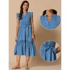 INSPIRE CHIC Women's Sleeveless Summer Casual V Neck Ruffled Hem A Line Flowy Beach Dress - 2 of 4