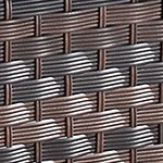 blue cushion/brown wicker