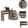 Vynxaria Three Drawer Computer Desk - One Shelf, Light Gray, 47.4"W - 4 of 4
