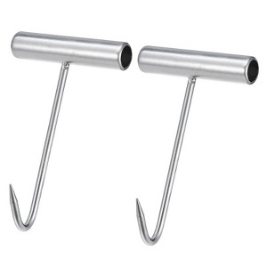 Unique Bargains Kitchen Butcher Shop Restaurant Stainless Steel T-Handle Meat Boning Hook 2 Pcs - 1 of 4
