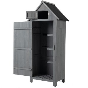 NicBex 70.5 Inch Tall Outdoor Storage Shed with Lockable Door and Waterproof Roof for Backyard Garden,Patio - 1 of 4