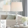 Vienna Full Spectrum Jolie 26" High Traditional Table Lamps Set of 2 WiFi Smart Socket Clear Crystal Living Room Bedroom Bedside Off-White Shade - 2 of 4