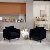 PAGED Velvet Upholstered Accent Chair Comfy Single Sofa Chair Mid-Century Modern Armchair with 1 Pillow and Metal Legs for Living Room - 3 of 4