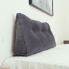 YEERSWAG Twin Size Velvet Soft Triangular Bed Wedge Pillow Back Cushion for Headboard - 3 of 4