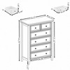 ORRD 6 Drawer Dresser for Bedroom, Farmhouse Wood Chest of Drawers with Anti-Tip Design, Closet Storage Organizer,White - 4 of 4
