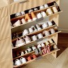 Modern Fluted Shoe Cabinet with 3 Flip Drawers, Slim Shoe Storage Organizer with 2 Drawers, Side Hook, Hidden Shoe Rack Hallway Cabinet - 4 of 4