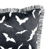 18"x18" Swarm of Bats Halloween Square Throw Pillow Black - Lush Décor: Velvet Fringe, Indoor Decoration - 3 of 4