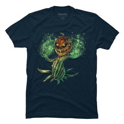 Men's Design By Humans Halloween Pumpkin Fun T-Shirt for Men Women By Dzuu T-Shirt - Navy - Large