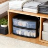 Homz 2 Pack Storage Cart, Medium 2 Drawer Plastic Rolling Container for Home and Office Organization, Black Frame with Clear Drawers - 2 of 4