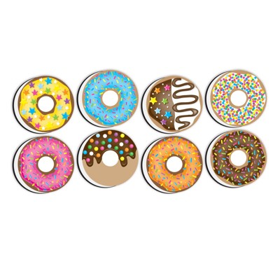 Ashley Productions Non-Magnetic Mini Whiteboard Erasers, DonutFetti, 8-Pack (Pack of 2)