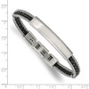 Chisel Stainless Steel Brushed and Wire and Braided Black Leather 6.75" Plus a .5" Ext. ID Bracelet - 4 of 4