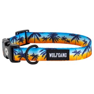 Wolfgang Multicolored Sunset palms Polyester Dog Adjustable Collar Large - 1 of 3