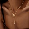 Cross Necklace, Dainty Infinity Long Pendant, Trendy Non - Tarnish Waterproof , Faith Gift for Women - 2 of 4