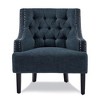 Textured Fabric Upholstered Modern Traditional Accent Chair with Button Tufted Back, Attached Cushions, Dacron Wrapped Foam, Solid Wood Frame - 3 of 4
