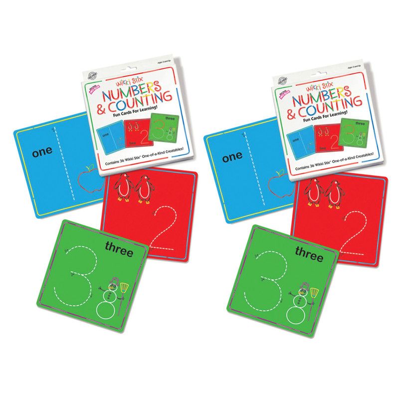 Wikki Stix Numbers & Counting Cards Set, Pack of 2, 1 of 2