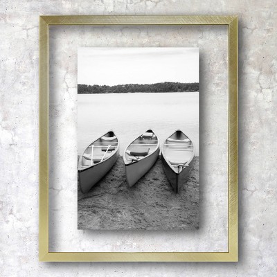 8" x 10" Float Thin Metal Gallery Frame Gold - Threshold™