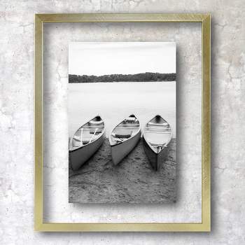 8" x 10" Float Thin Metal Gallery Frame Gold - Threshold™