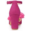 Allegra K Women's Bow Knot Pointed Toe Block Heel Pumps - 3 of 4