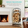 Best Choice Products 4ft 3-Tier Firewood Log Rack, Vertical Wrought Iron Holder for Home w/ 4-Piece Tool Set, Wheels - 3 of 4