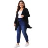 Agnes Orinda Women's Plus Size Long Sleeve Open Front Lightweight High Low Hem Draped Cover Cardigan - 3 of 4