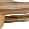HomeRoots 8" Natural Solid Teak Bathroom Toilet Stool - 4 of 4