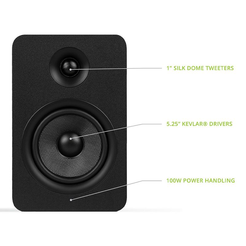 Kanto YUP6 Passive Bookshelf Speakers with 1" Silk Dome Tweeter and 5.25" Kevlar Woofer - Pair, 3 of 14