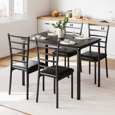 Dining Table for 4, Small Table and Chairs Set of 4, Dinette Set for 4, Square Dinner Table Set