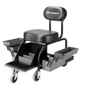 Powerbuilt Professional Shop Seat With Expandable Side Trays