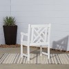 Solhome Lidwina White English Wood Patio Armchair - 3 of 4