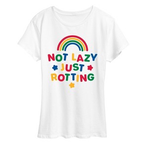 Women's - Instant Message - Not Lazy Just Rotting Short Sleeve Graphic T-Shirt - 1 of 4