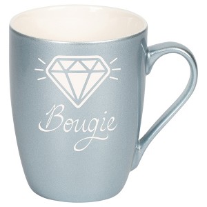 100 North Sparkling Diamond 10 Ounce Frosted Blue Metallic Finish, Comfortably Fits Your Hands, New Bone China Coffee Tea Cup Mug, Bougie - 1 of 1
