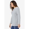 Woman Within Plus Size Embroidered Thermal Henley Tee - 4 of 4