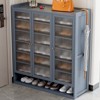 YIYIBYUS 7 Tier Shoe Storage Rack Cabinet with 3 Doors Freestanding, Gray - 2 of 4