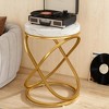 Gulches 19.68” Faux Marble Large Top Nightstand, Gold Metal Frame End Table Multifunctional for Bedroom/Living Room, Non-Slip Pads - 2 of 4