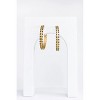 Slickblue Women's Fashion Earrings, Coated Leaf Chevron Hoops, Casual Everyday Style, Gold Tone, Black, 2" - 3 of 4