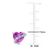EVERLY JEWELRY | Sterling Silver 0.018 CT TW Diamond And 2 CT TGW Created Pink Sapphire Fashion Post Earrings - 2 of 4