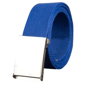 Unique Bargains Neutral Canvas No Holes Slide Buckle Adjustable Waist Belt 1 Pc - 1 of 4