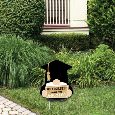 Big Dot of Happiness Grad Gnomes - Outdoor Lawn Sign - Graduation Party Yard Sign - 1 Piece