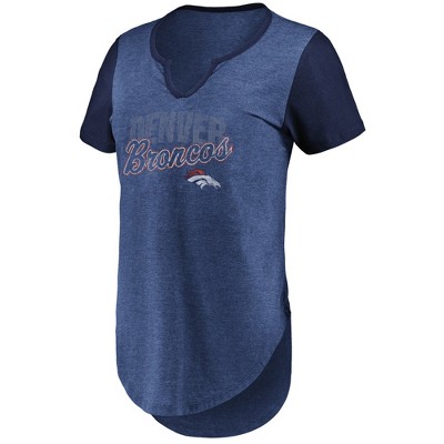 NFL Denver Broncos Women's Smart Decision Notch Neck T-Shirt XL