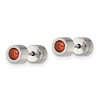 Chisel Stainless Steel Polished Red Cubic Zirconia July Birthstone Stud Earrings - 4 of 4