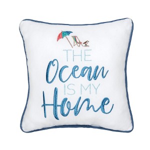C&F Home 10" x 10" Ocean Is My Home Small Petite  Size Accent Throw Pillow - 1 of 4