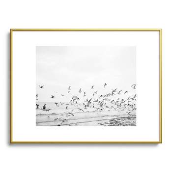 raisazwart Seagulls Coastal 18"x24" Gold Metal Framed Art Print - Deny Designs