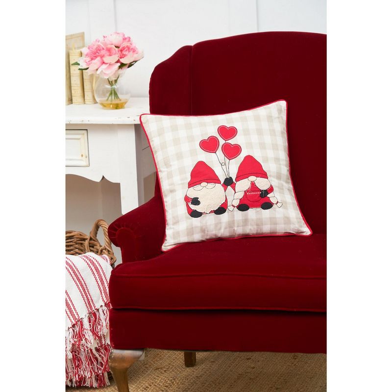 C&F Home 18" x 18" Valentine Gnomes Hearts Embroidered Throw Pillow, 4 of 6